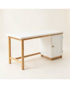 Dawn Arc Empty Workshop Workbench (synthetic illustration; no displayed measurements)