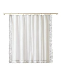 Willow Crossing Shower Curtain Hanging Flat From A Plain Rod - White (synthetic illustration; no displayed measurements)
