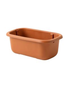Lake Bridge Empty Railing Planter With Integral Brackets - Terracotta (synthetic illustration; no displayed measurements)