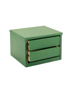 Slate Bluff Small-Parts Storage Drawer Cabinet - Green (synthetic illustration; no displayed measurements)