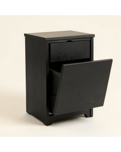 Meadow Bluff Freestanding Pull-Out Hamper Cabinet - Black (synthetic illustration; no displayed measurements)