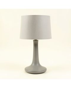 Briar Bridge Table Lamp With A Plain Fabric Shade - Gray (synthetic illustration; no displayed measurements)