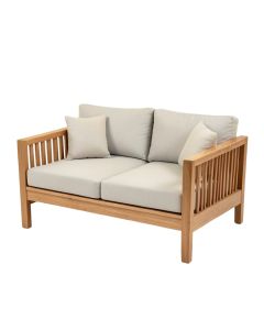 Galvan 56.94 '' Wide Teak Patio Sofa With Cushions (synthetic illustration; no displayed measurements)