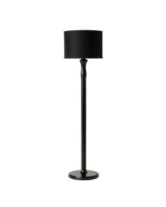 Reed Crest Floor Lamp With A Plain Fabric Shade - Black (synthetic illustration; no displayed measurements)