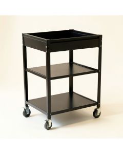 Spruce Brook Empty Rolling Workshop Cart - Black (synthetic illustration; no displayed measurements)