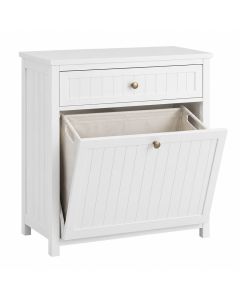 Vale Arc Freestanding Pull-Out Hamper Cabinet - White