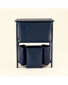 Sage Crossing Laundry Sorting Station With Plain Removable Bags - Navy (synthetic illustration; no displayed measurements)