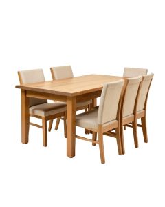 Ayeasha 5 - Piece Rubberwood Solid Wood Dining Set