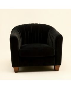 Reed Bend Upholstered Armchair - Black (synthetic illustration; no displayed measurements)