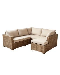 95 '' Wide Wicker Patio Sectional With Cushions