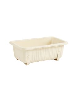 Clay Crest Empty Railing Planter With Integral Brackets - Cream (synthetic illustration; no displayed measurements)