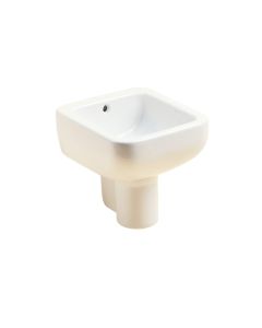 Victorian White Ceramic Rectangular Wall Mount Bathroom Sink With Overflow