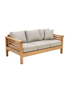 Malta Teak Patio Sofa With Cushions (synthetic illustration; no displayed measurements)