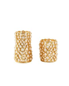24K Gold Plated Crystal Studded 2 Piece Garden Set