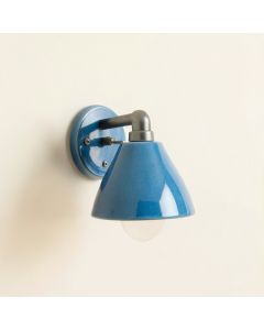 Field Crest Wall Sconce Mounted On A Plain Wall - Blue (synthetic illustration; no displayed measurements)