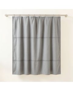 Bay Falls Shower Curtain Hanging Flat From A Plain Rod - Gray (synthetic illustration; no displayed measurements)