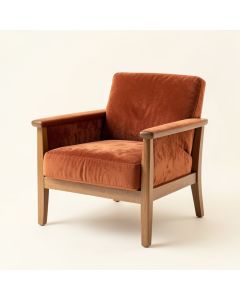 Heath Brook Upholstered Armchair - Terracotta (synthetic illustration; no displayed measurements)