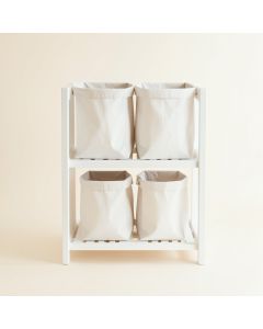 Flint Bridge Laundry Sorting Station With Plain Removable Bags - White (synthetic illustration; no displayed measurements)