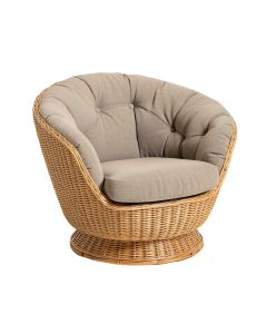 40 '' Wide Tufted Polyester Swivel Papasan Chair (synthetic illustration; no displayed measurements)