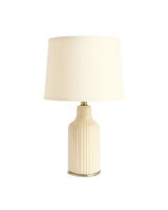Cliff Crest Table Lamp With A Plain Fabric Shade - Ivory