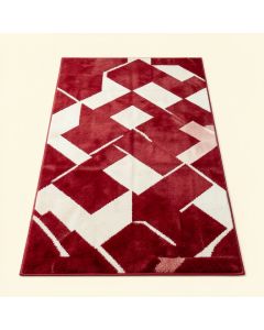 Humberto Geometric Red/White Area Rug (synthetic illustration; no displayed measurements)