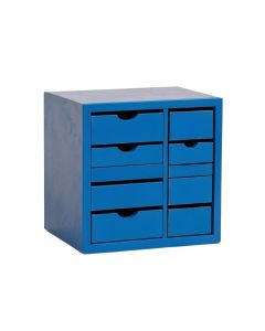 Clay Branch Small-Parts Storage Drawer Cabinet - Blue (synthetic illustration; no displayed measurements)