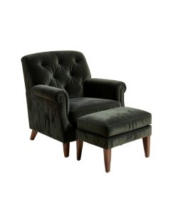 Simone 26.2 '' Wide Tufted Velvet Lounge Chair And Ottoman (synthetic illustration; no displayed measurements)