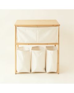 Flint Branch Laundry Sorting Station With Plain Removable Bags - Ivory (synthetic illustration; no displayed measurements)