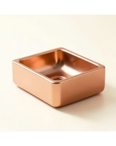 Imperial Jewel Rose Gold Vitreous China Rectangular Vessel Bathroom Sink (synthetic illustration; no displayed measurements)