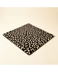 Animal Print Hand Knotted Wool Black/Beige Area Rug (synthetic illustration; no displayed measurements)
