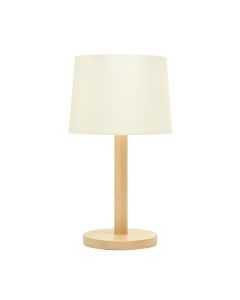 Elm Bend Table Lamp With A Plain Fabric Shade - Ivory (synthetic illustration; no displayed measurements)
