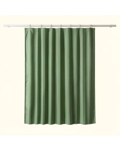 Aspen Bend Shower Curtain Hanging Flat From A Plain Rod - Green (synthetic illustration; no displayed measurements)