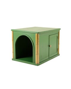 Moss Falls Empty Furniture-Style Litter Enclosure - Green (synthetic illustration; no displayed measurements)
