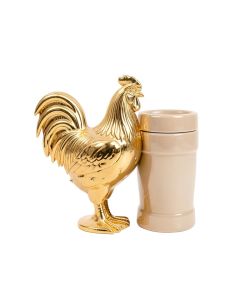 Certified International Gilded Rooster 3D Salt And Pepper Shaker Set