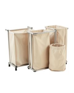 Ash Brook Laundry Sorting Station With Plain Removable Bags - Beige (synthetic illustration; no displayed measurements)