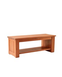 Oak Arc Narrow Outdoor Storage Bench - Terracotta