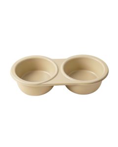 Hazel Bend Pet Feeding Stand With Two Plain Empty Bowls - Beige
