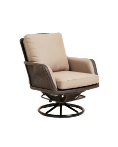 Peery Outdoor Swivel Patio Chair With Cushions (synthetic illustration; no displayed measurements)