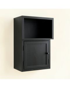 Oak Arc Wall-Mounted Entry Cabinet (synthetic illustration; no displayed measurements)