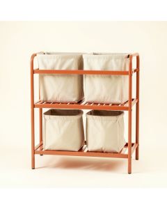 Fern Bridge Laundry Sorting Station With Plain Removable Bags - Terracotta (synthetic illustration; no displayed measurements)