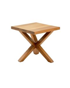 Bechtold Solid Wood Cross Legs End Table (synthetic illustration; no displayed measurements)
