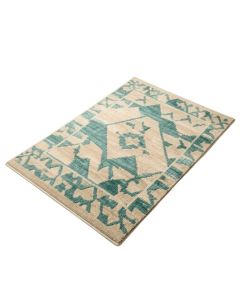 Eleonora Geometric Beige/Teal Indoor/Outdoor Area Rug