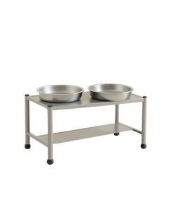 Oak Brook Pet Feeding Stand With Two Plain Empty Bowls - Gray (synthetic illustration; no displayed measurements)