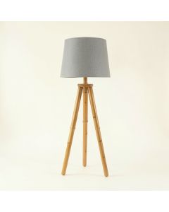 Cliff Crossing Floor Lamp With A Plain Fabric Shade - Gray (synthetic illustration; no displayed measurements)