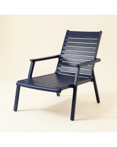 Rowan Arc Outdoor Lounge Chair - Navy (synthetic illustration; no displayed measurements)