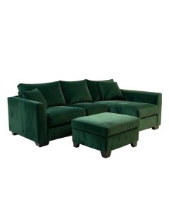 Tyrell 115 '' Wide Velvet Reversible Sleeper Sofa & Chaise With Ottoman