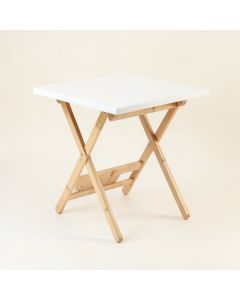 Dawn Arc Compact Balcony Table (synthetic illustration; no displayed measurements)