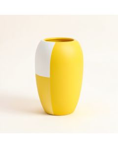 Moby White/Yellow 16 '' Outdoor Resin Floor Vase (synthetic illustration; no displayed measurements)
