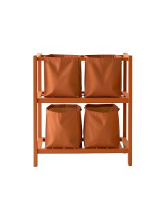 Pine Canyon Laundry Sorting Station With Plain Removable Bags - Terracotta