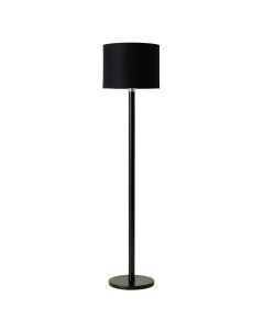 Linden Bluff Floor Lamp With A Plain Fabric Shade - Black (synthetic illustration; no displayed measurements)